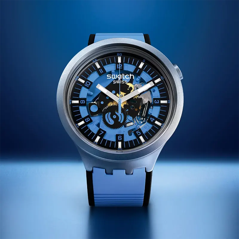 Swatch Big Bold Irony Azur Casual Blue Unisex Watch- SB07S106